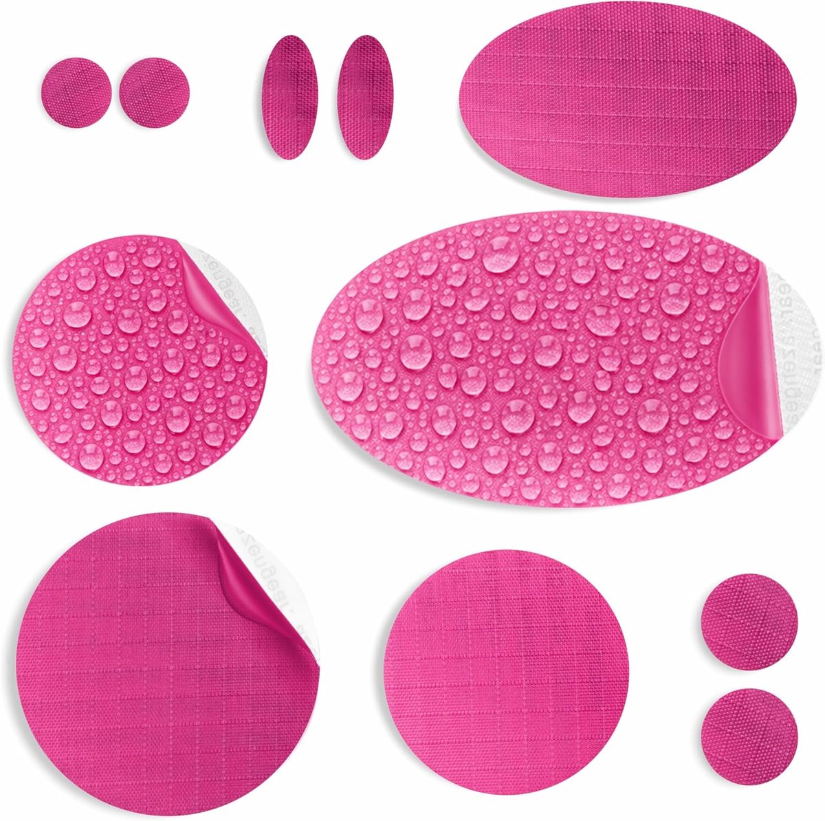 Reparatiepatches | Pre-cut, zelfklevend, zacht, waterdicht, scheurvast nylon stof om gaten in kleding, slaapzakken, skibroek (11 stuks) te bevestigen