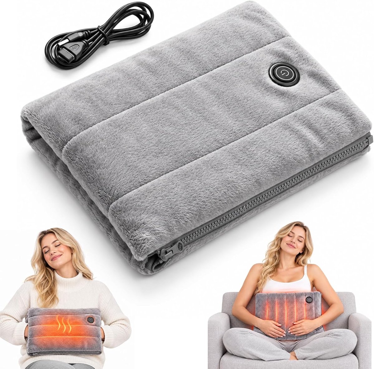 Verwarmd zitkussen USB verwarmingskussen grafien warmtekussen 3 standen