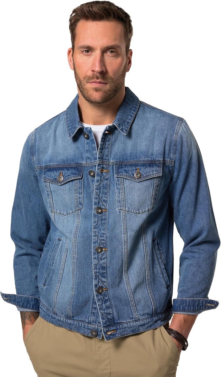 1880 Jp 1880 Jeansjacke, Brusttaschen, Knopfleiste, Bis 8 Xl heren Jas