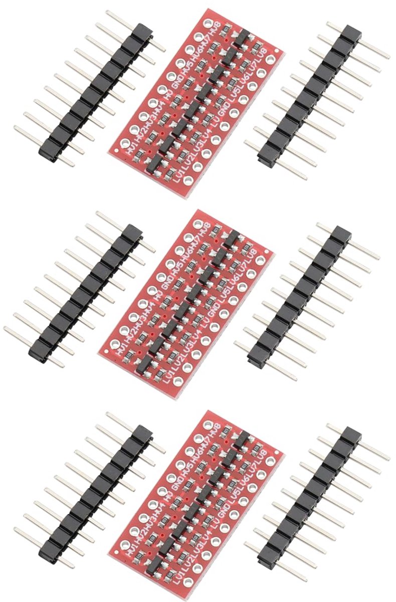 8-Bits Bidirectionele Spanningsniveauconverter 8-kanaals I2C IIC Logische Niveaumodule Hoge Snelheid Full-Duplex Moduleconnector voor Arduino (Verpakking van 3)