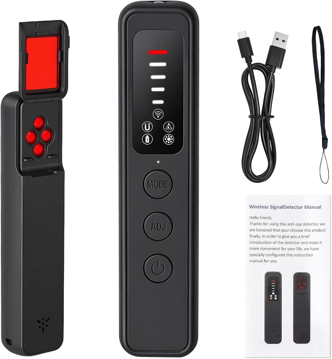 verborgen camera-detector, RF-signaal, insectendetector, anti-spionagedetector, draadloze GPS-tracker en camera-zoeker, verborgen camera-zoeker voor hotel, thuis, kantoor, reizen