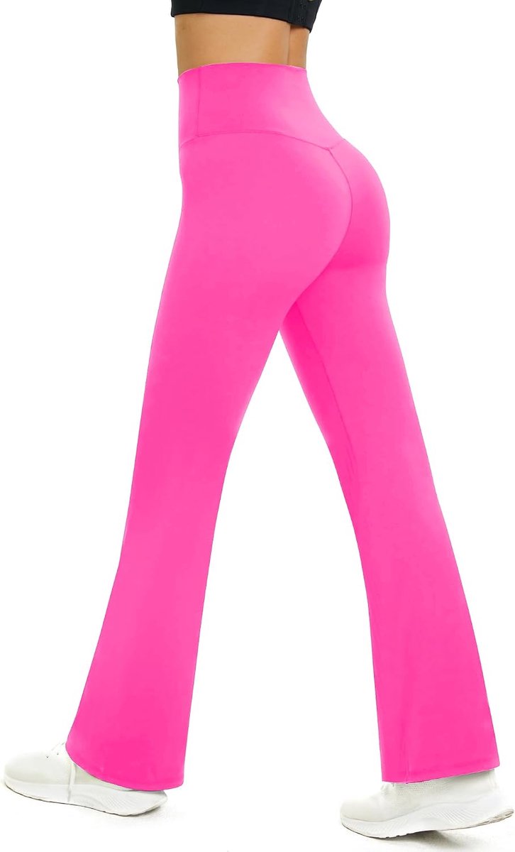 Yogabroek voor dames, uitlopende sportbroek met hoge taille, buikcontrole, training, fitness, joggingbroek