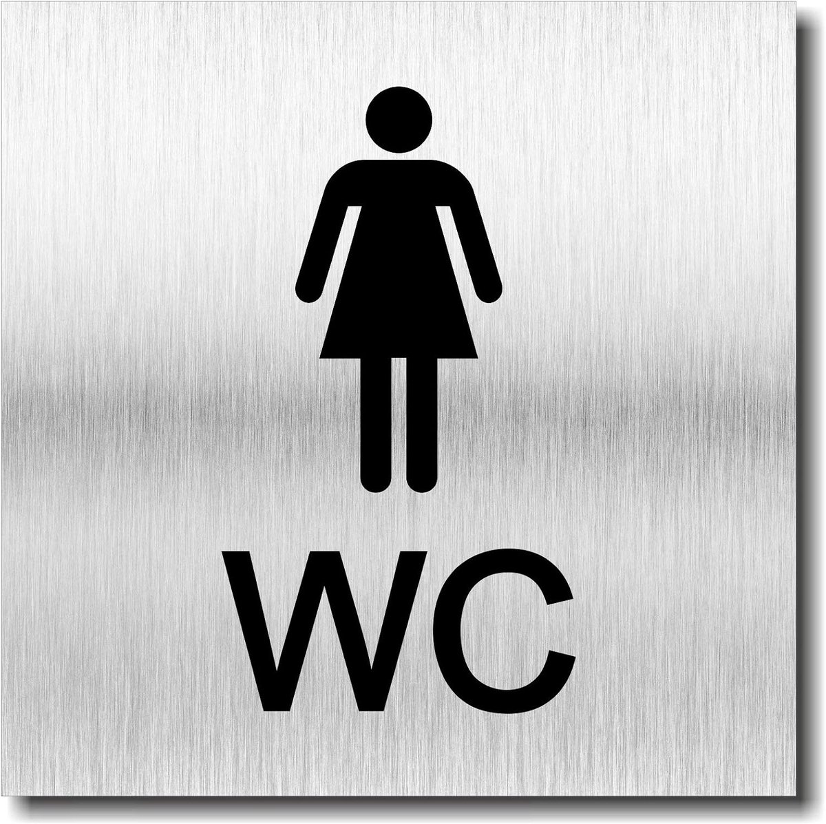 dames WC UV druk 12 x 12cm - 3mm aluminium composiet - Made in Germany