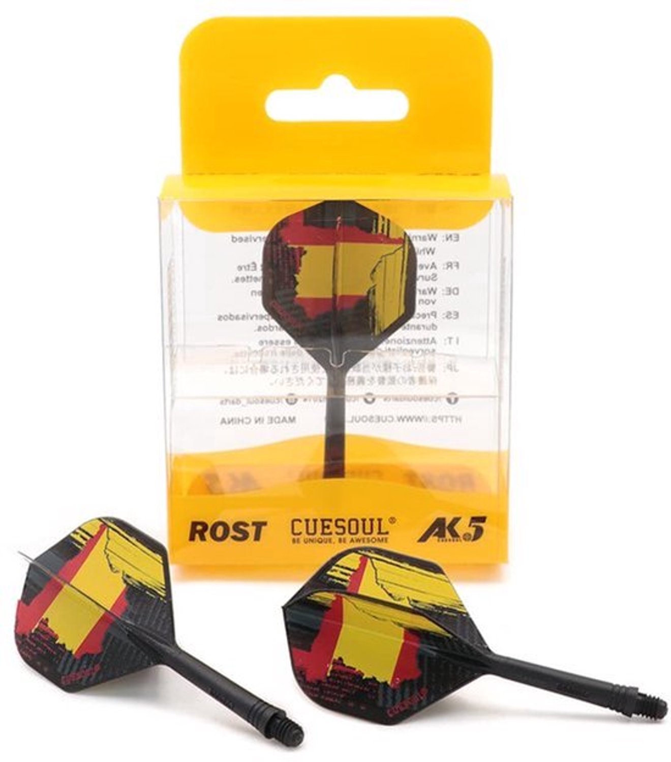 Geïntegreerde Dart Shaft en Flights Medium, Standaard Vorm met prachtig patroon, Set van 3 stuks