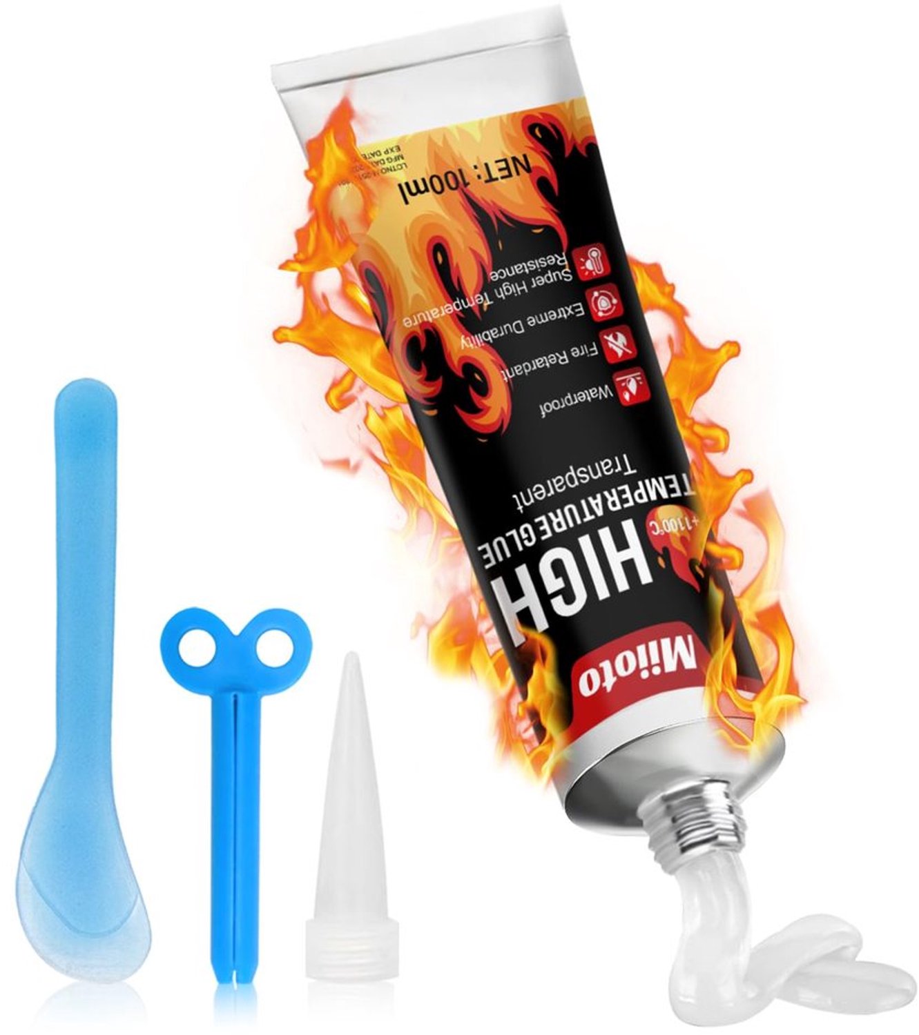 Hoge Temperatuur Silicone Lijm 100ml voor Ovens en Haarden