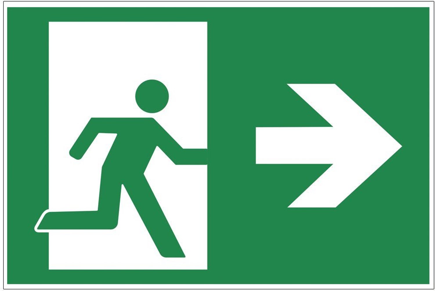 Aluminium Bord Nooduitgang Rechts - 300x200mm