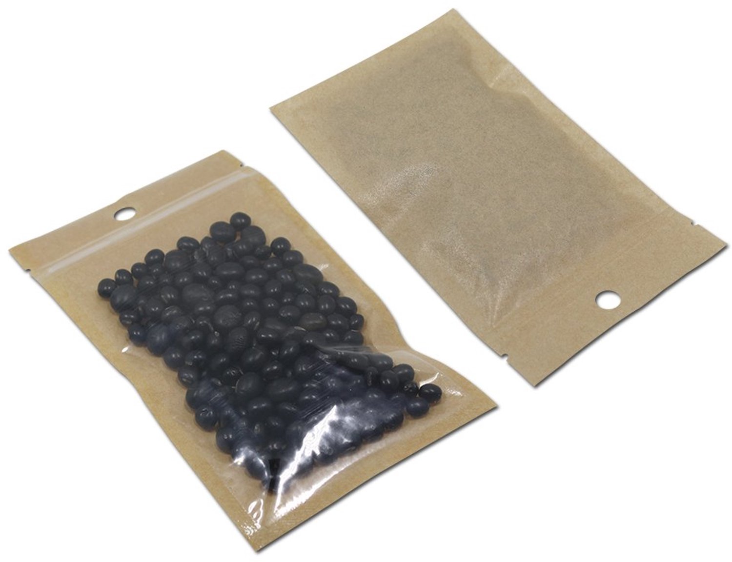 Set van 100 Resealable Kraftpapieren Zakjes voor Voedselopslag