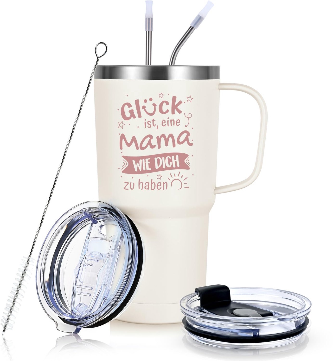 Dubbele Wand Thermosbeker - Mama - 600 ml met Handvat