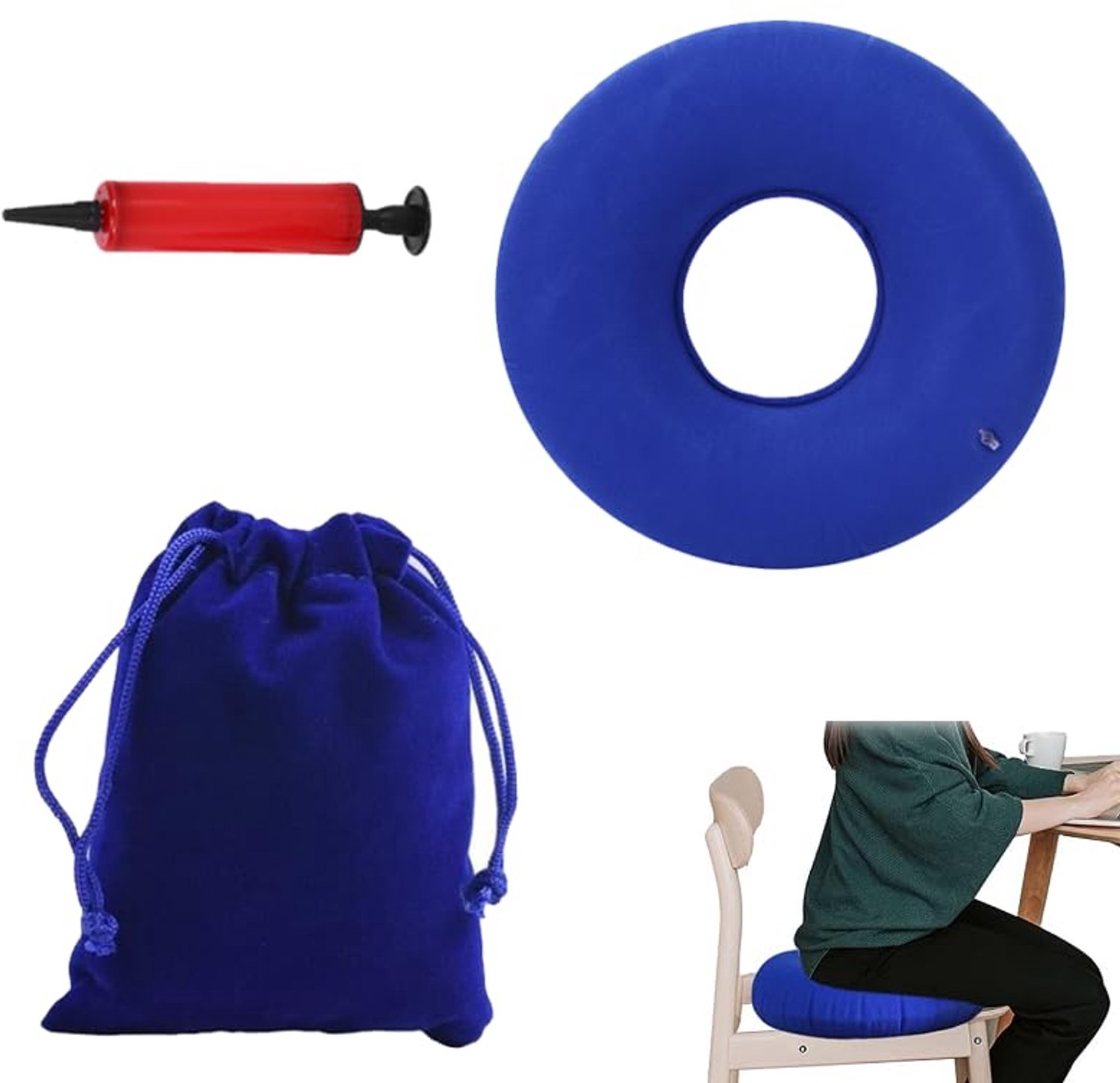 Opblaasbaar Orthopedisch Kussen voor Coccyx Pijn - Ideaal voor Hemorroïden
