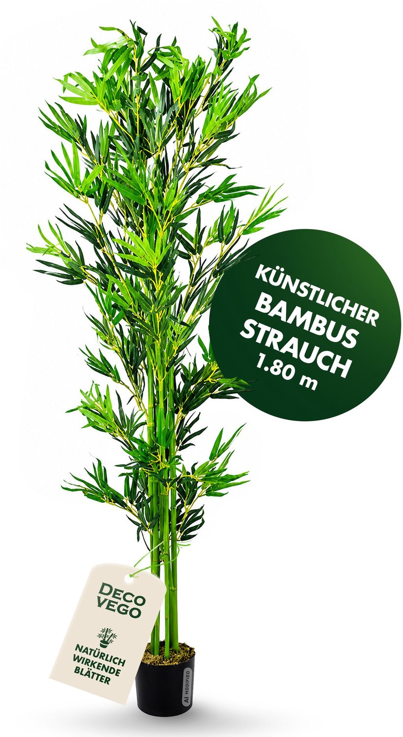 Valse Kunstmatige Plant Bamboe Plant Echt Hout Decoratie 180cm DECOVEGO