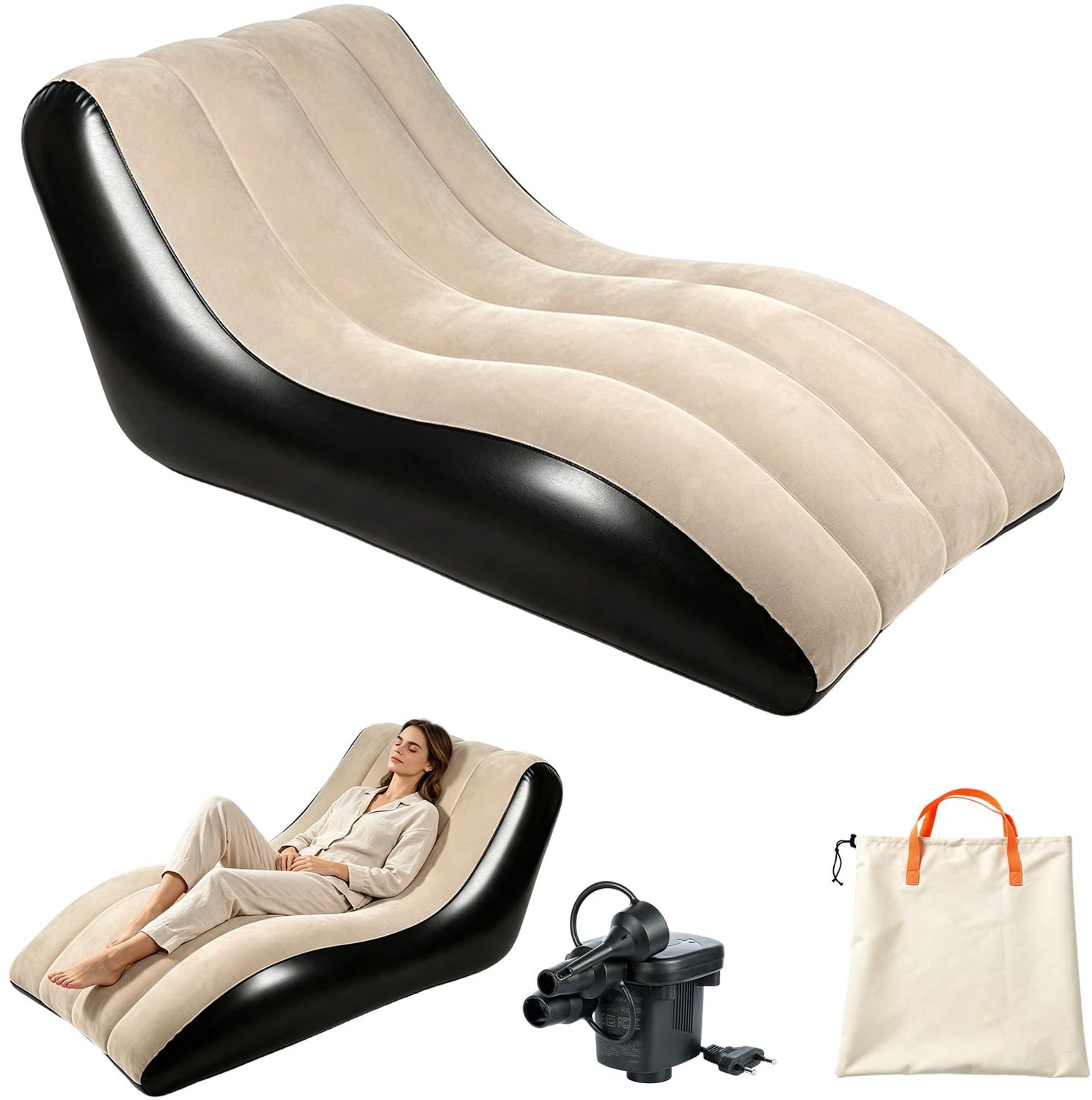 Inflatable Camping Sofa met Pomp en Opbergtas