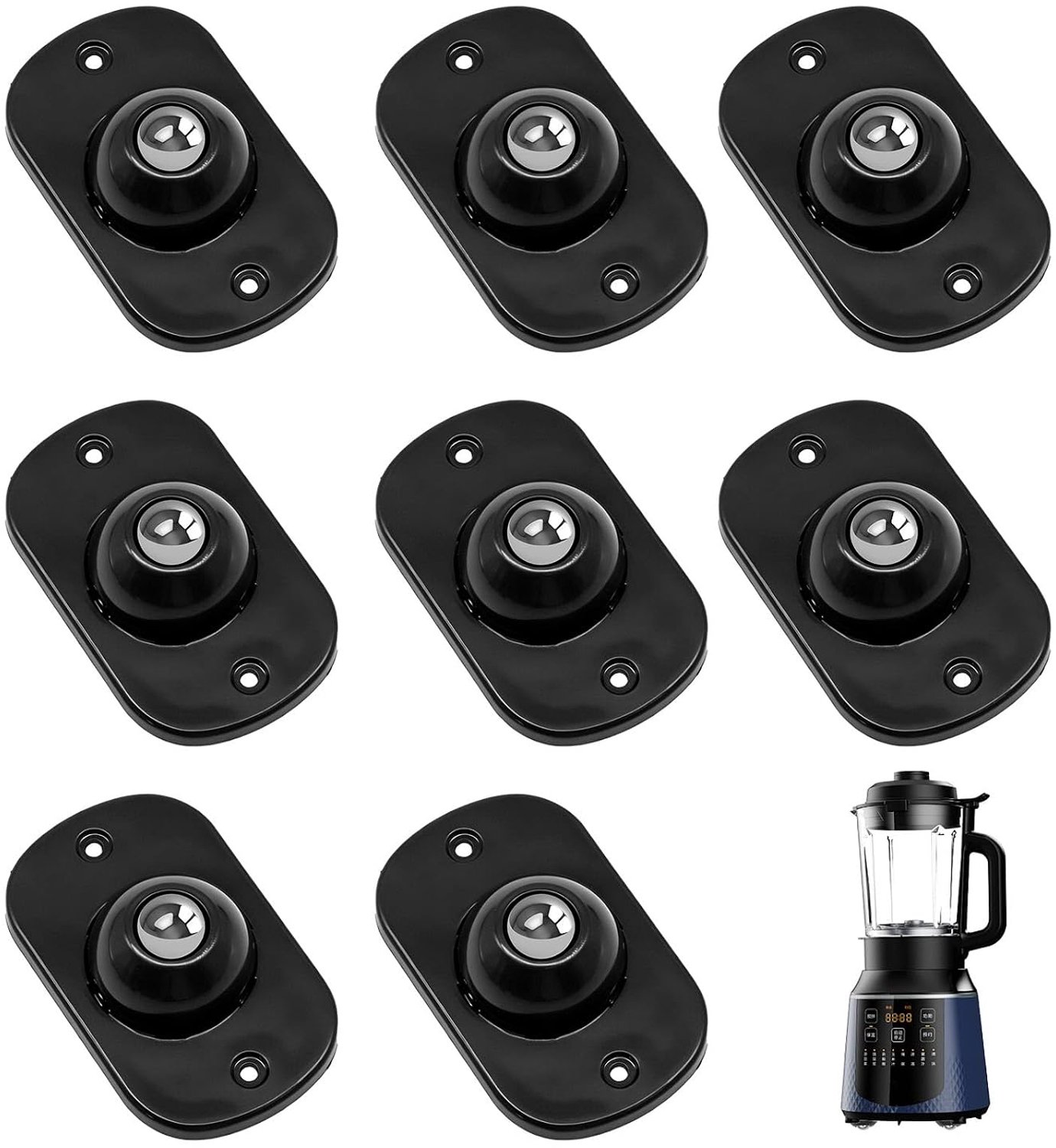 Zelfklevende mini-wielen 8 stuks - 360° rotatie - sterk draagvermogen 400 kg - ideaal voor meubels en apparaten - m-winkel