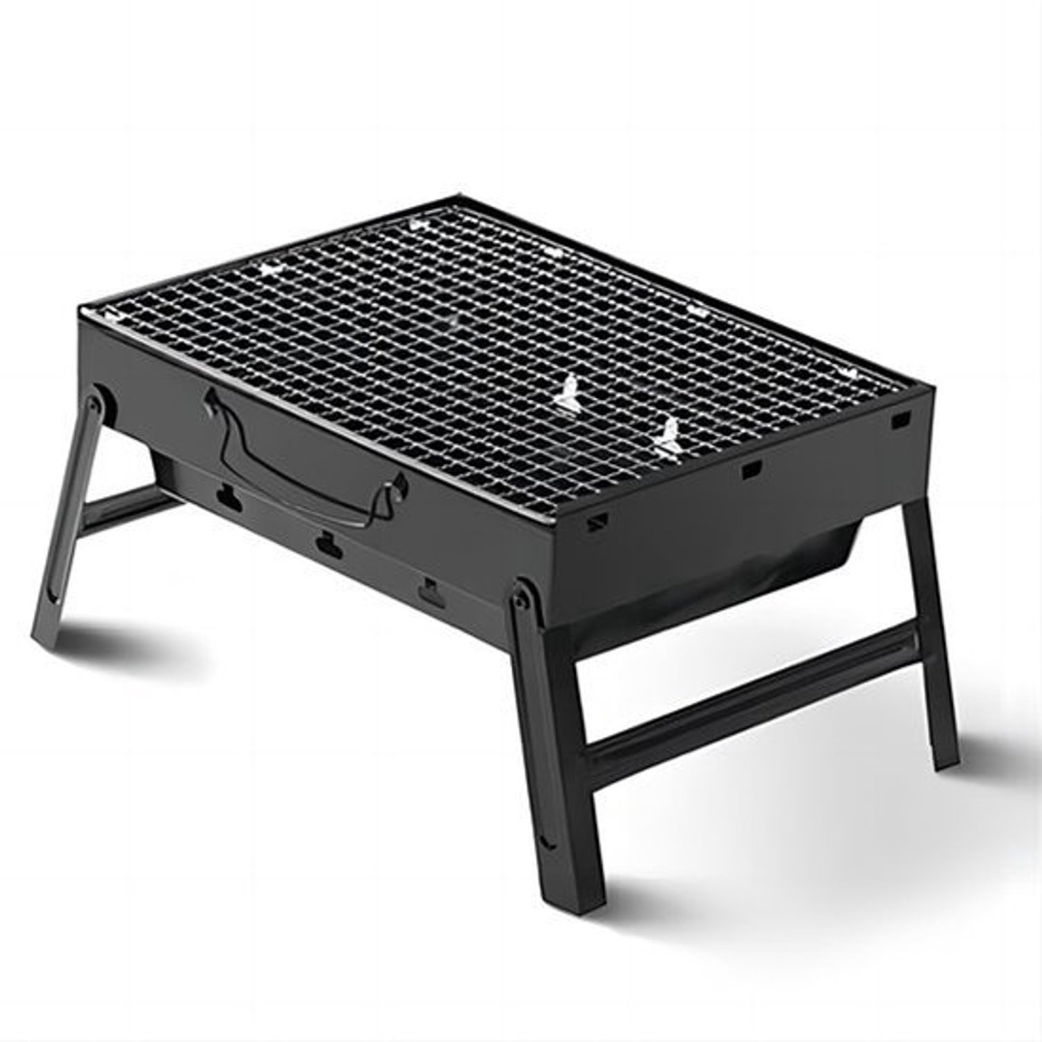 Houtskoolbarbecue Draagbaar - 44 cm Grilloppervlak - Roestvrij Staal - Voor Buiten Picknick Camping - Opvouwbare Barbecue Grill