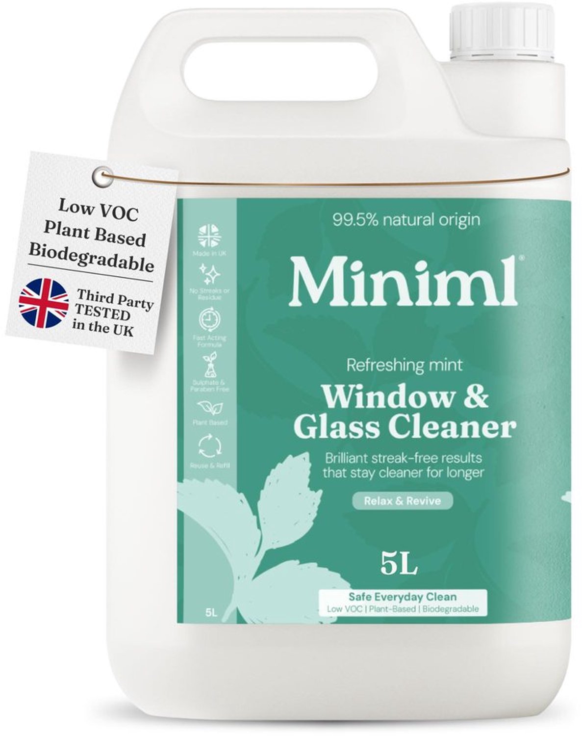 Raam- en Glasreiniger, 5L Navulling met Muntscent