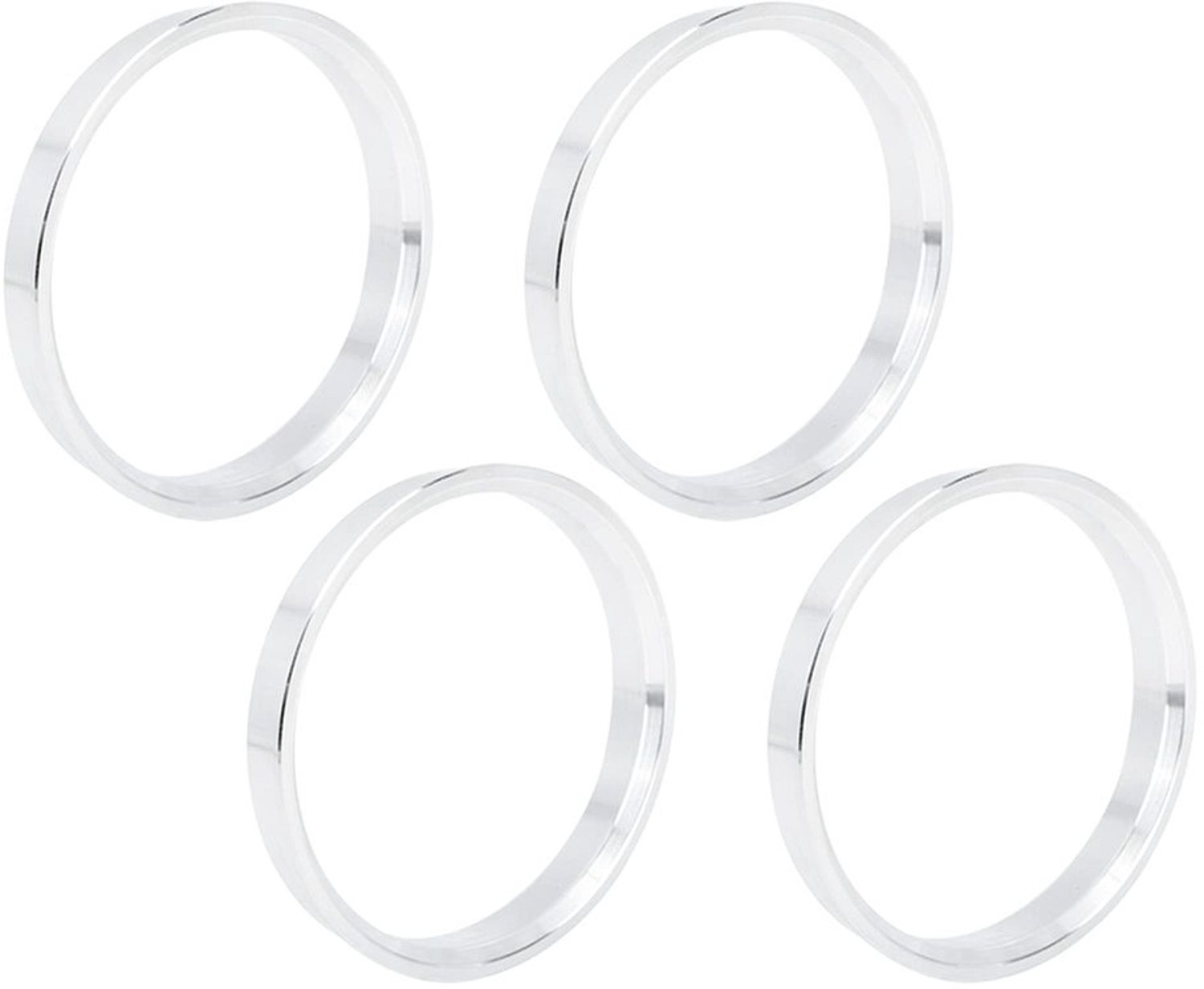 Set van 4 Aluminium Wielhub Centreringsringen voor Auto's