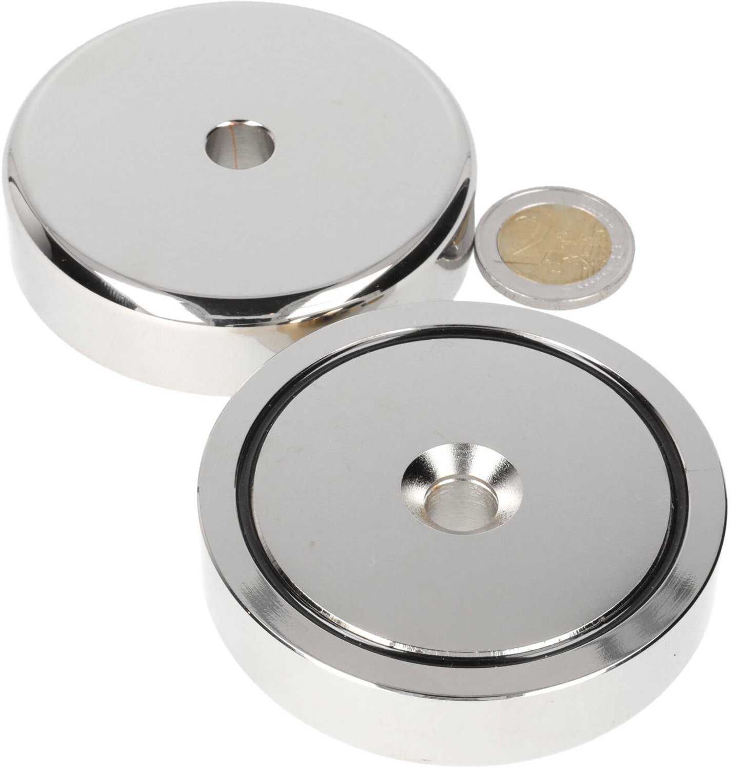 Neodymium Potmagneet Ø75 x 18 mm N40 NiCuNi boor-/verzinkgat