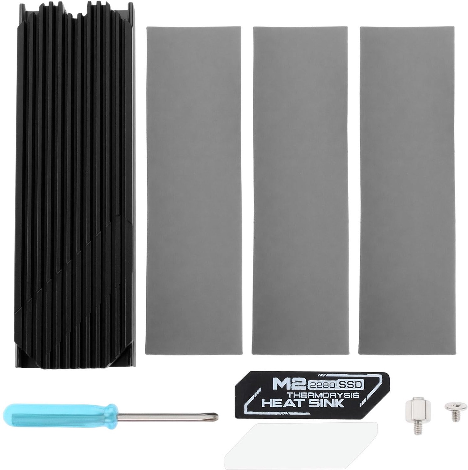Koellichaam Aluminium - M.2 2280 SSD - Heatsink - Dubbelzijdige/Enkelzijdige Koeling - Inclusief Thermische Pads - Eenvoudige Installatie - Ssd Koelers