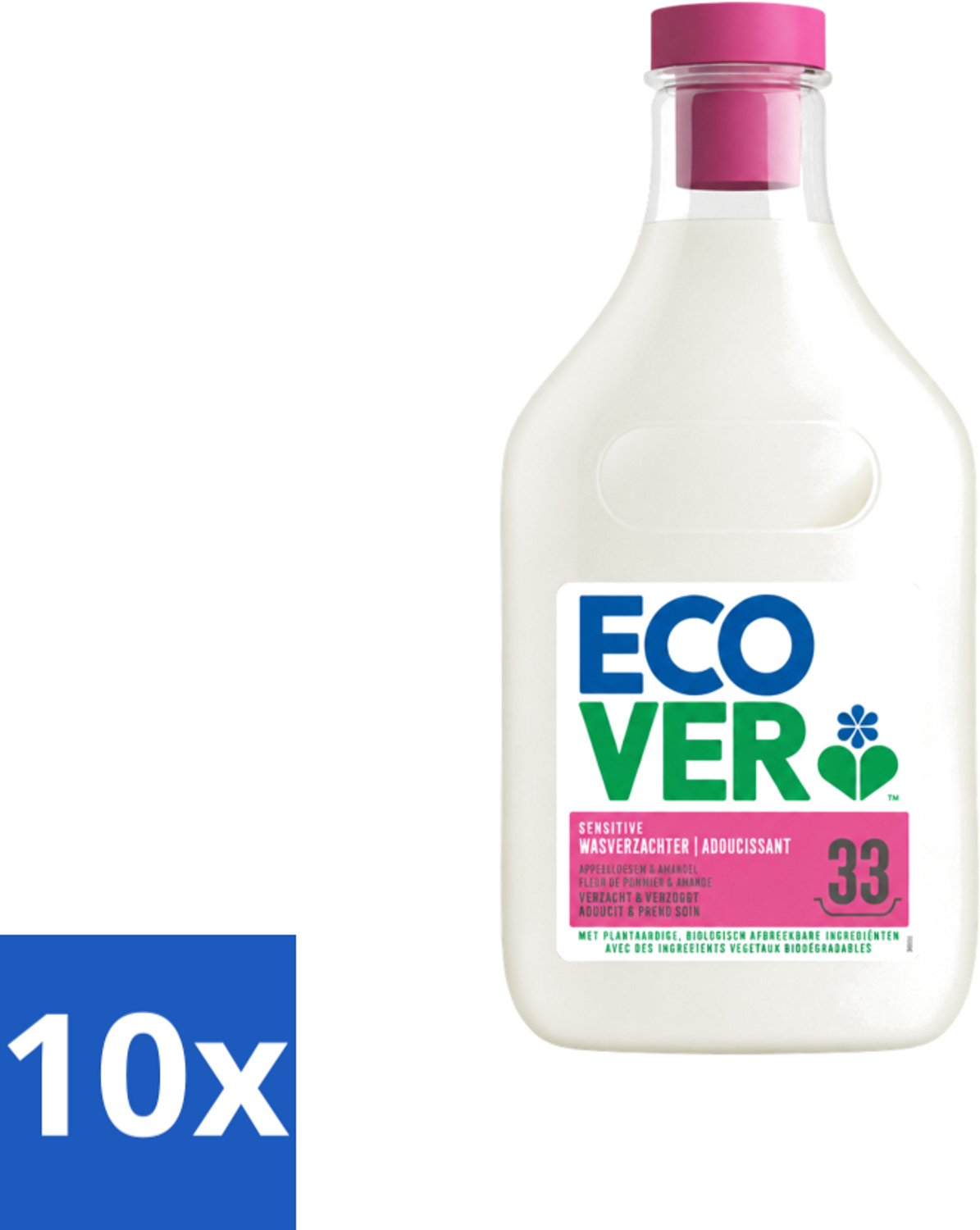 10 x Ecover - Wasverzachter - Appelbloesem & Amandel - 1 liter - Voordeelverpakking - 10 stuks