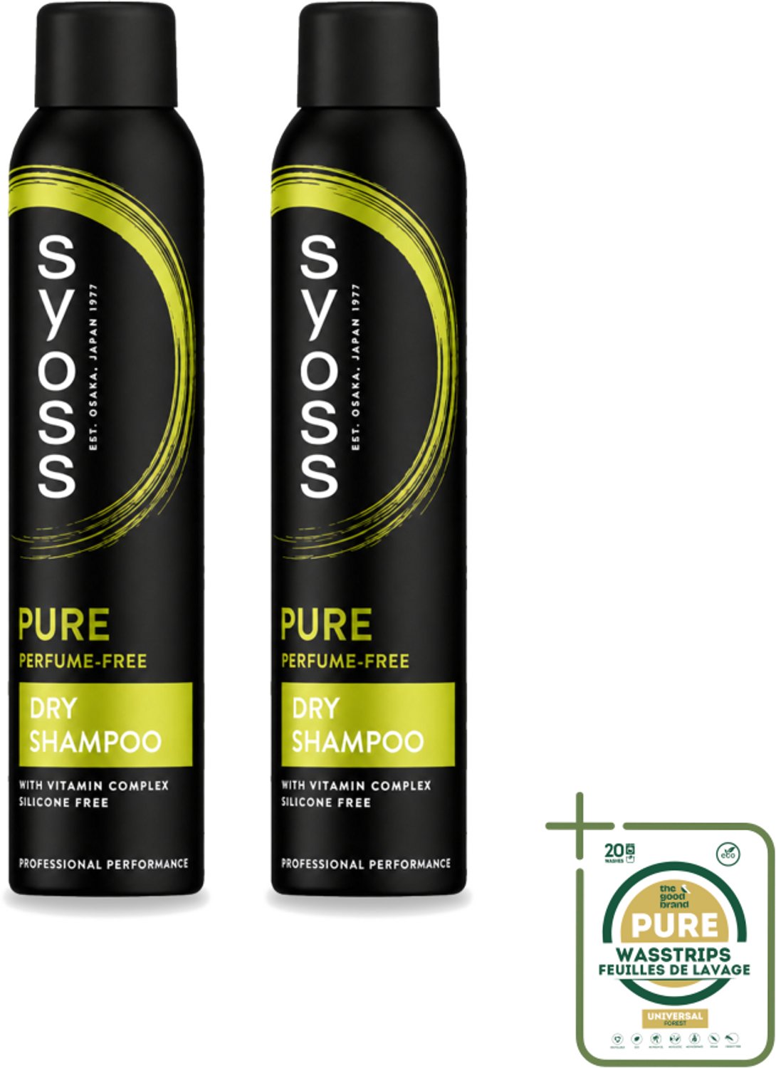 2 x SYOSS - Pure - Perfume Free - Droogshampoo - Shampoo - Langdurige Styling - 200ml - Wasstrips - Droogshampoo - Fris Haar - Haargevoel - Haarverzorging - Salonkwaliteit