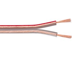 Goobay Luidsprekerkabel 10 m transparant, 2 x 2,5 mm² OFC-koper, flexibele PVC-mantel met polariteitsmarkering, voor hifi en home cinema