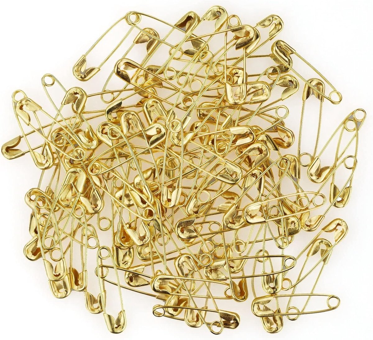 100 goudkleurige veiligheidsspelden, 18 mm, kleine veiligheidsspelden voor kleding, handwerk, kunst