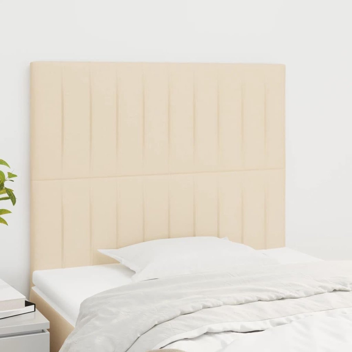 Hoofdeinde 2 STK. Crème 80x5x78/88 cm Stof Hoofdeinde Slaapkamer Hoofdeinde Slaapkamer Meubels voor Slaapkamer, Hotels