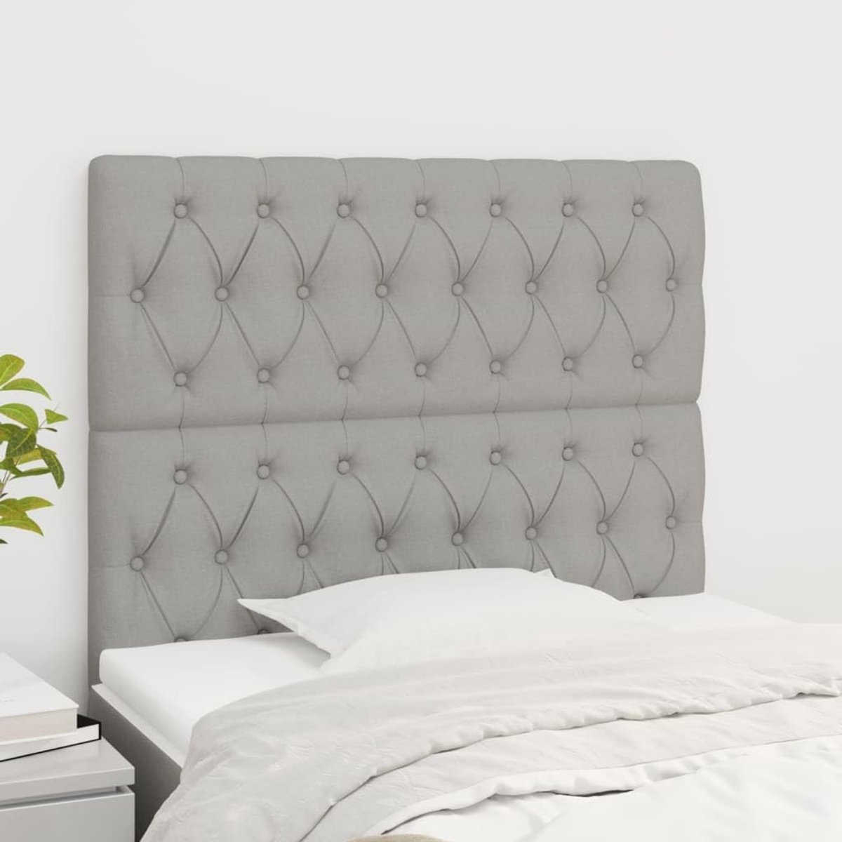 Hoofdsteunen 2 stuks Lichtgrijs 100 x 7 x 78/88 cm Stof Hoofdsteun voor Slaapkamer Slaapkamer Meubels Hotels