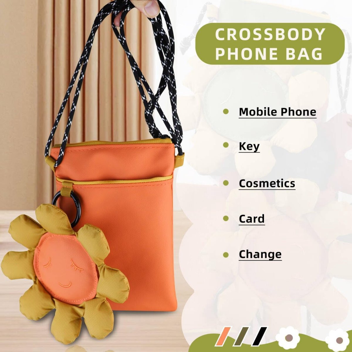 Schoudertas voor dames, waterafstotende kleine handtas voor vrouwen, leuke crossbody tas voor dames, klein, met zonnebloemen, decoratie voor feesten, strand, winkelen