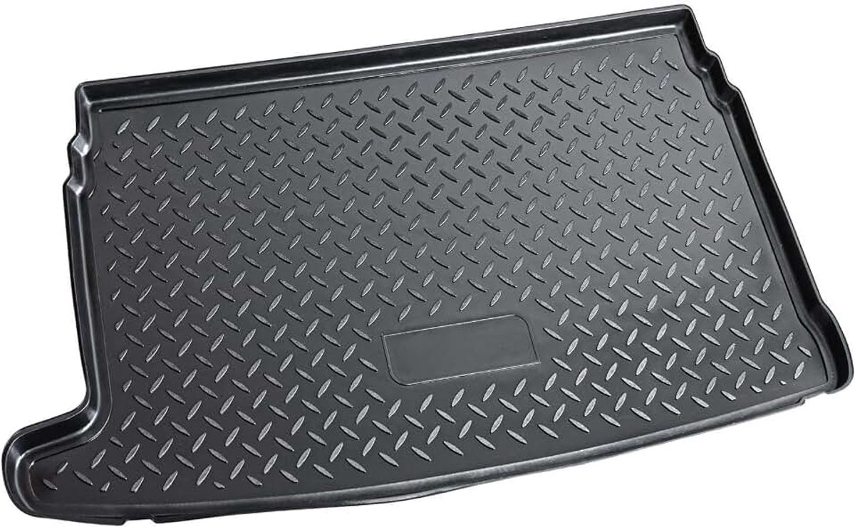 Kofferbakmat geschikt voor VW Polo V | 6R, 6C | 2009-2017 | perfecte pasvorm met rand | Perfecte pasvorm door 3D-scan, robuuste PE-harde schaal stopt elk vuil, krasbestendig, licht en vormvast