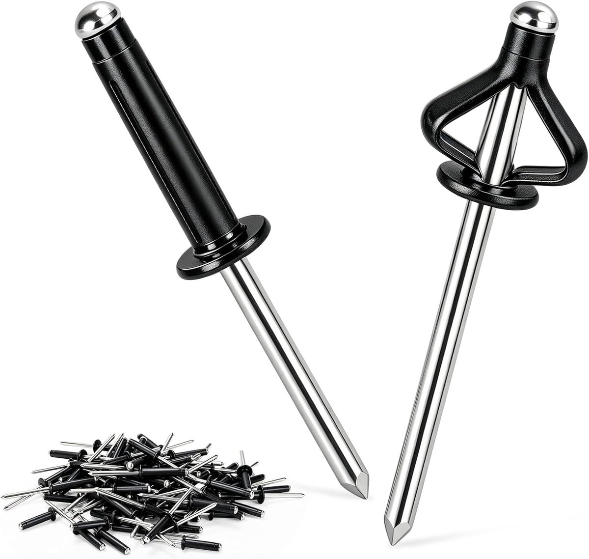 60 stuks blindklinknagels 4,8 x 25 mm popklinknagels tri-fold zwart aluminium