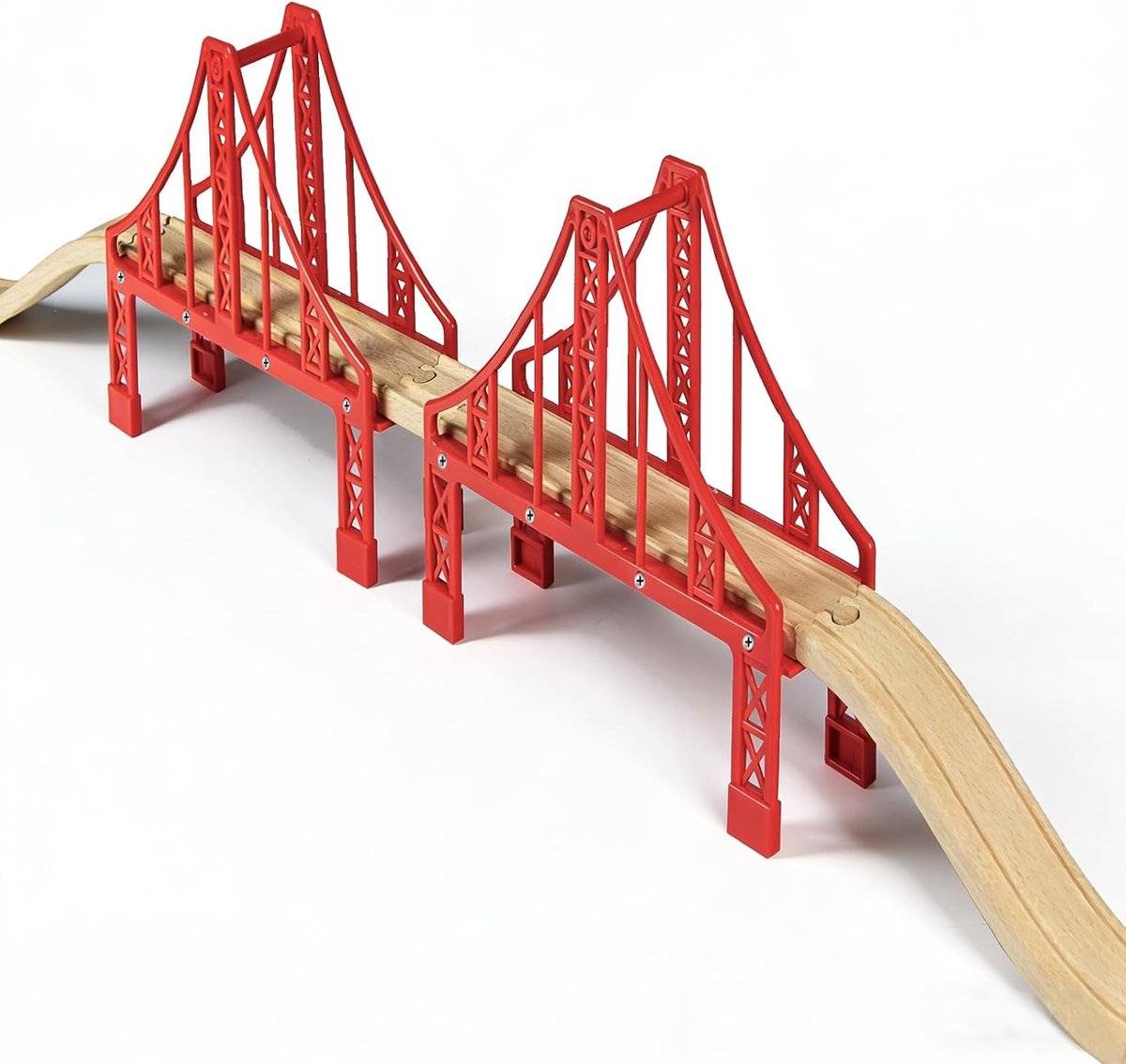 Spoorbaan-accessoires, houten spoorweg, brugspeelgoed, houten spoorweg, kindertreinspeelgoed, compatibel met andere bruggen, houten spoorbaan, voor de kleintjes van 3 lente, viaduct