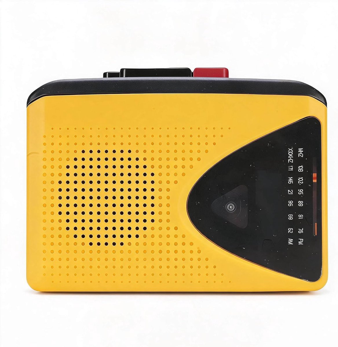 Cassettespeler met AM FM-radio, Bluetooth en Opnamefunctie, Draagbare Cassettespeler voor Thuis, op Reis, Gifts, Zwart Geel