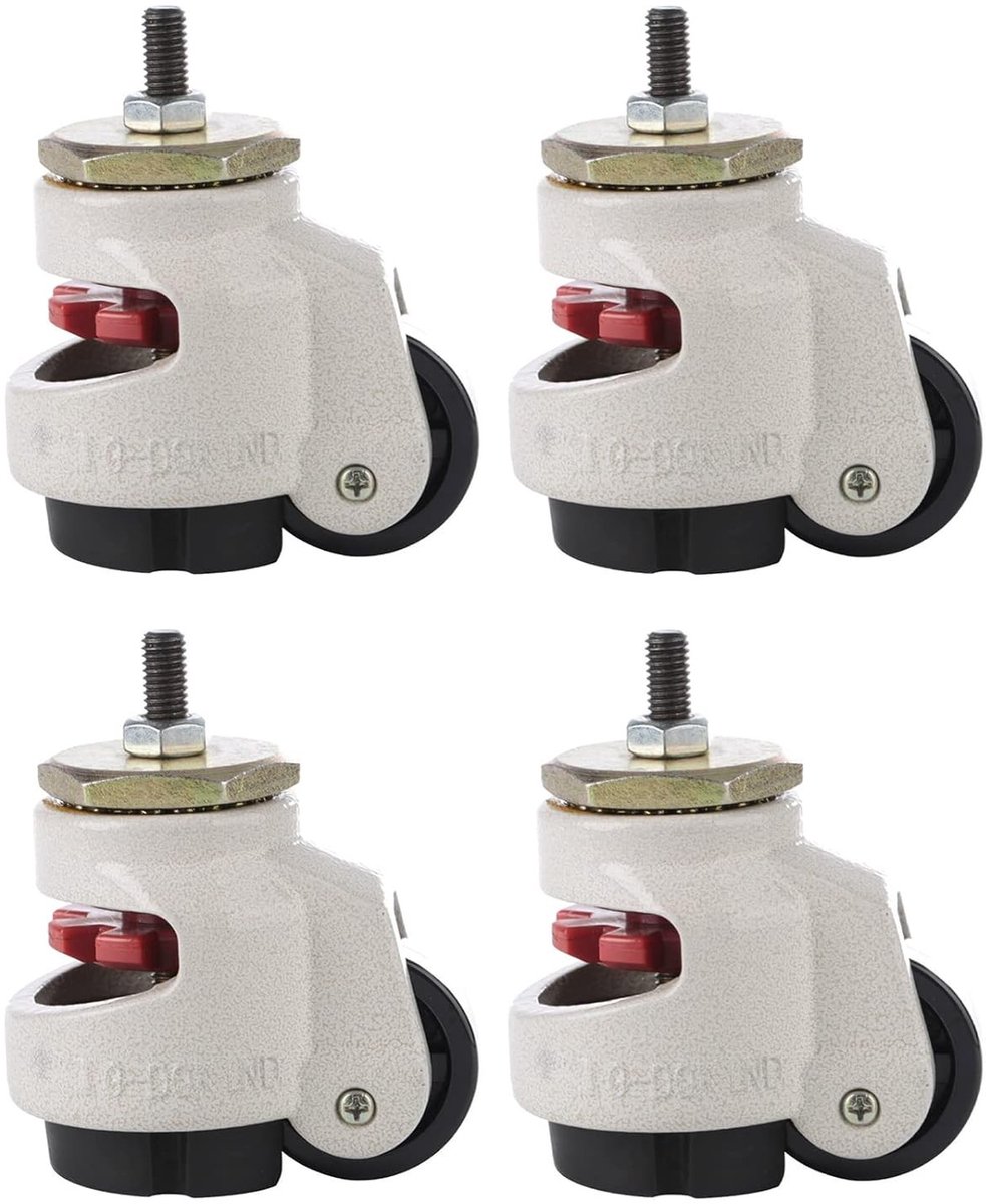 Zware Industriële Leveling Wielen met Verstelbare Platen voor Machines en Apparatuur - 4 Stuks