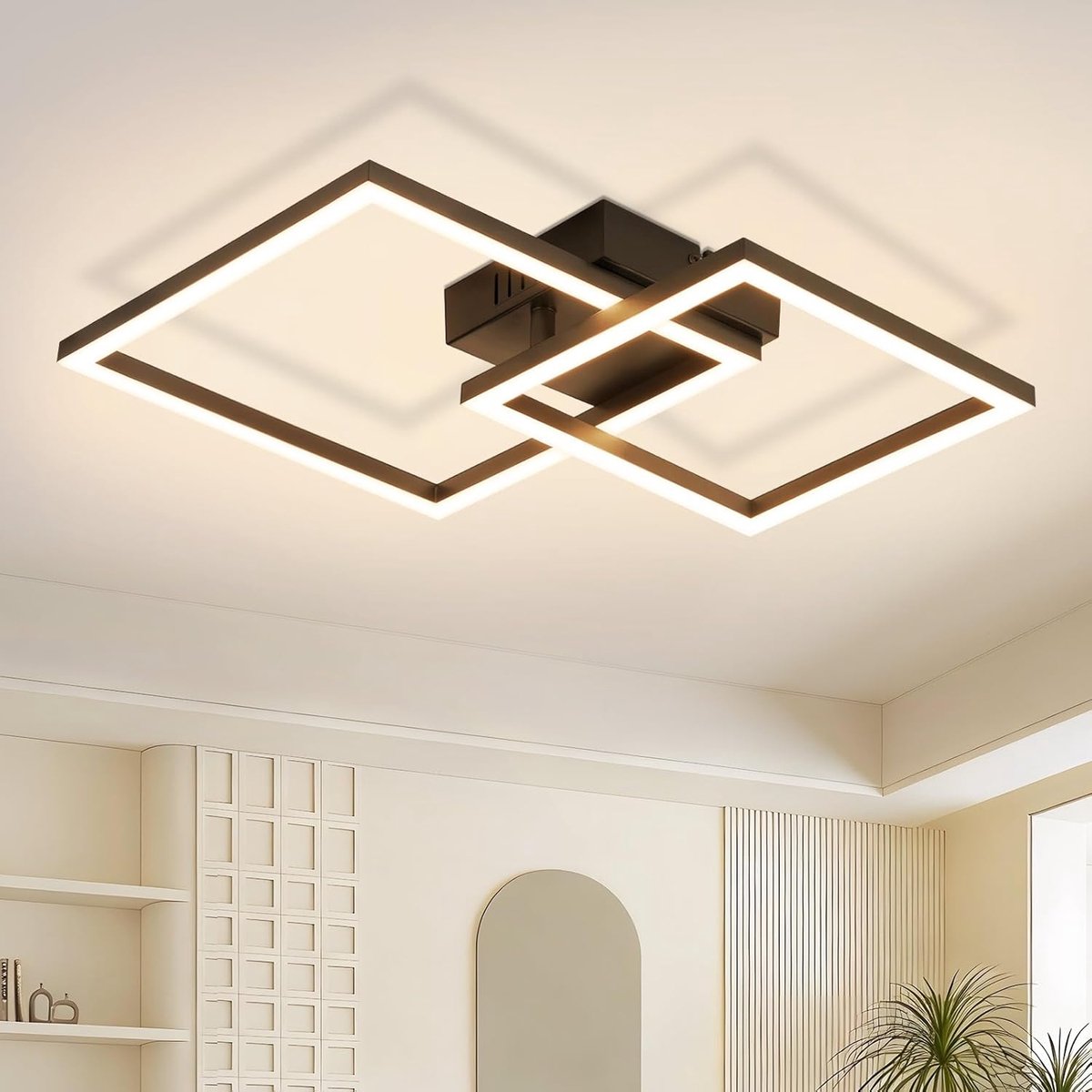 Plafondlamp LED Zwart Keukenlamp 20W Modern 3000K Warm Wit