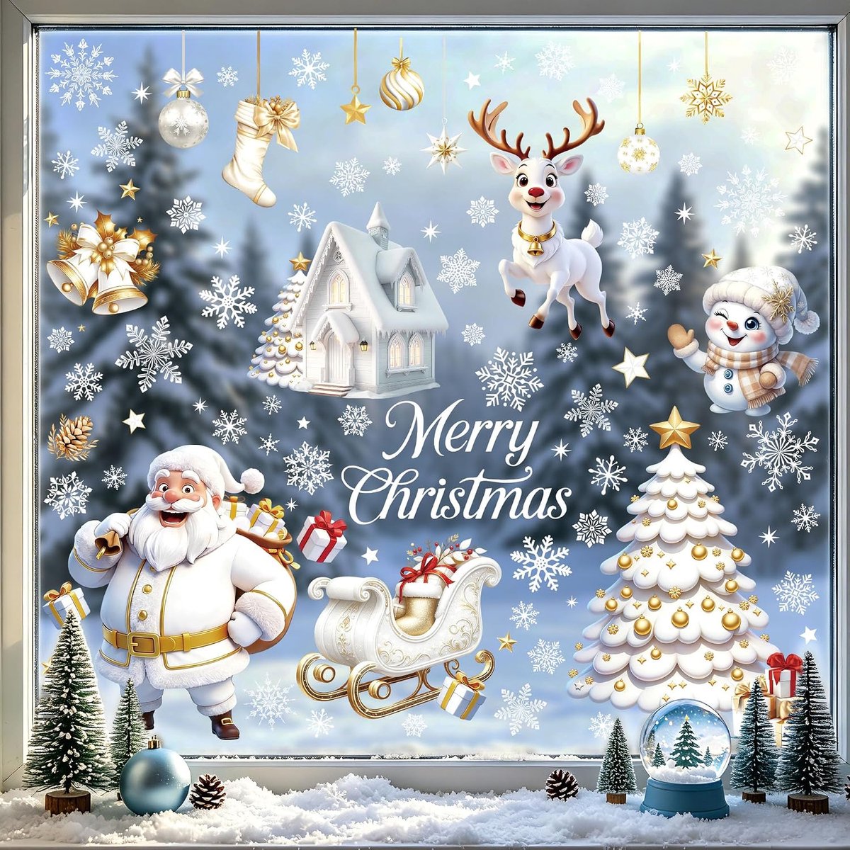 Raamstickers Klampt Xmas Decoraties Decals Geschenken
