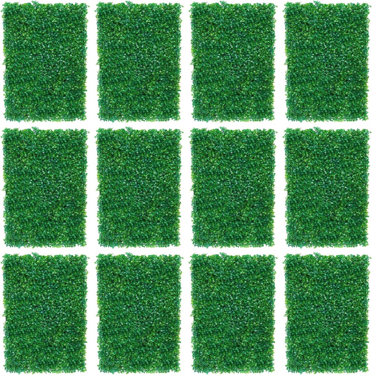 Kunstgraswand, achtergrond, set van 12, interieurdecoratie, groene plantenwand, kan worden gebruikt voor woonkamer, slaapkamer, studeerkamer