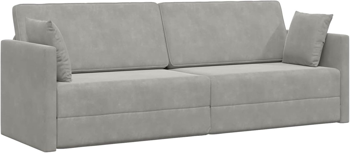 Vloerbed 2-in-1 lichtgrijs 213x144x60 cm, slaapbank dagbed slaapbank voor woonkamer logeerkamer kleine woningen 4106726