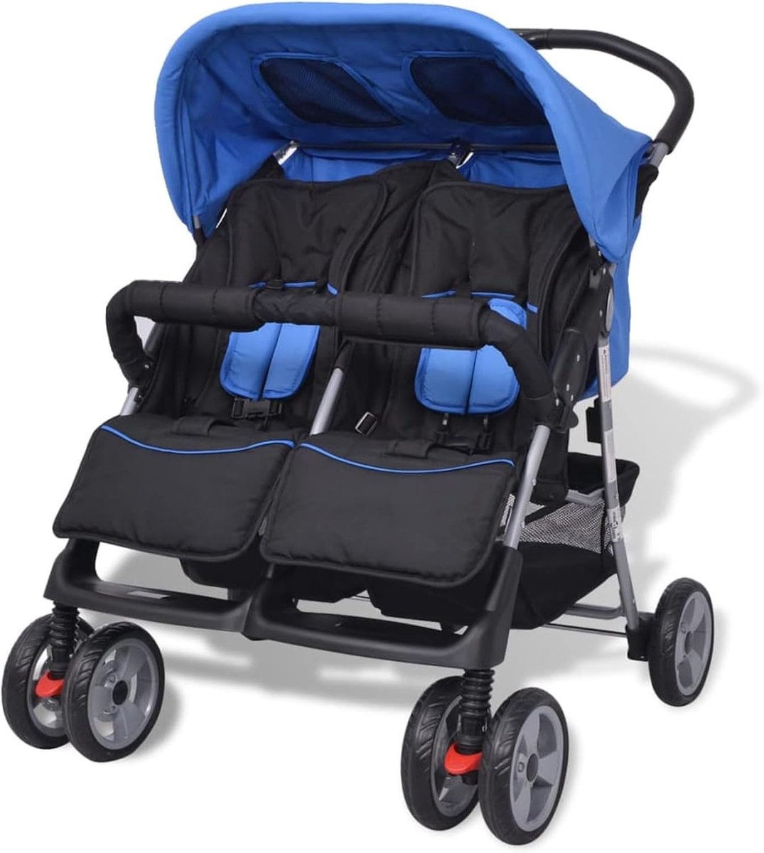 Kinderwagen van staal blauw en zwart, baby en kinderen, babydrager, buggy-10109