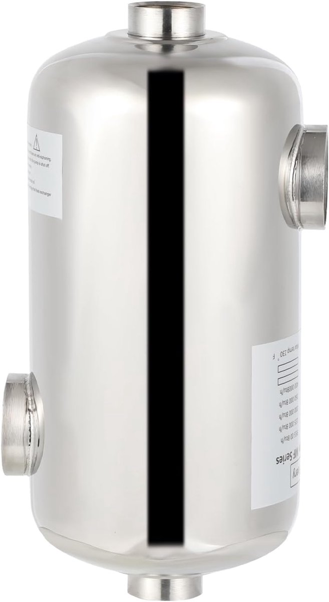 Roestvrijstalen zwembadverwarmer 28 kW roestvrijstalen zwembad warmtewisselaar zwembad warmtewisselaar 150 L/min zwembadwaterdoorstroming, warmwaterstroom 18 L/min, zwembadwarmtewisselaar voor
