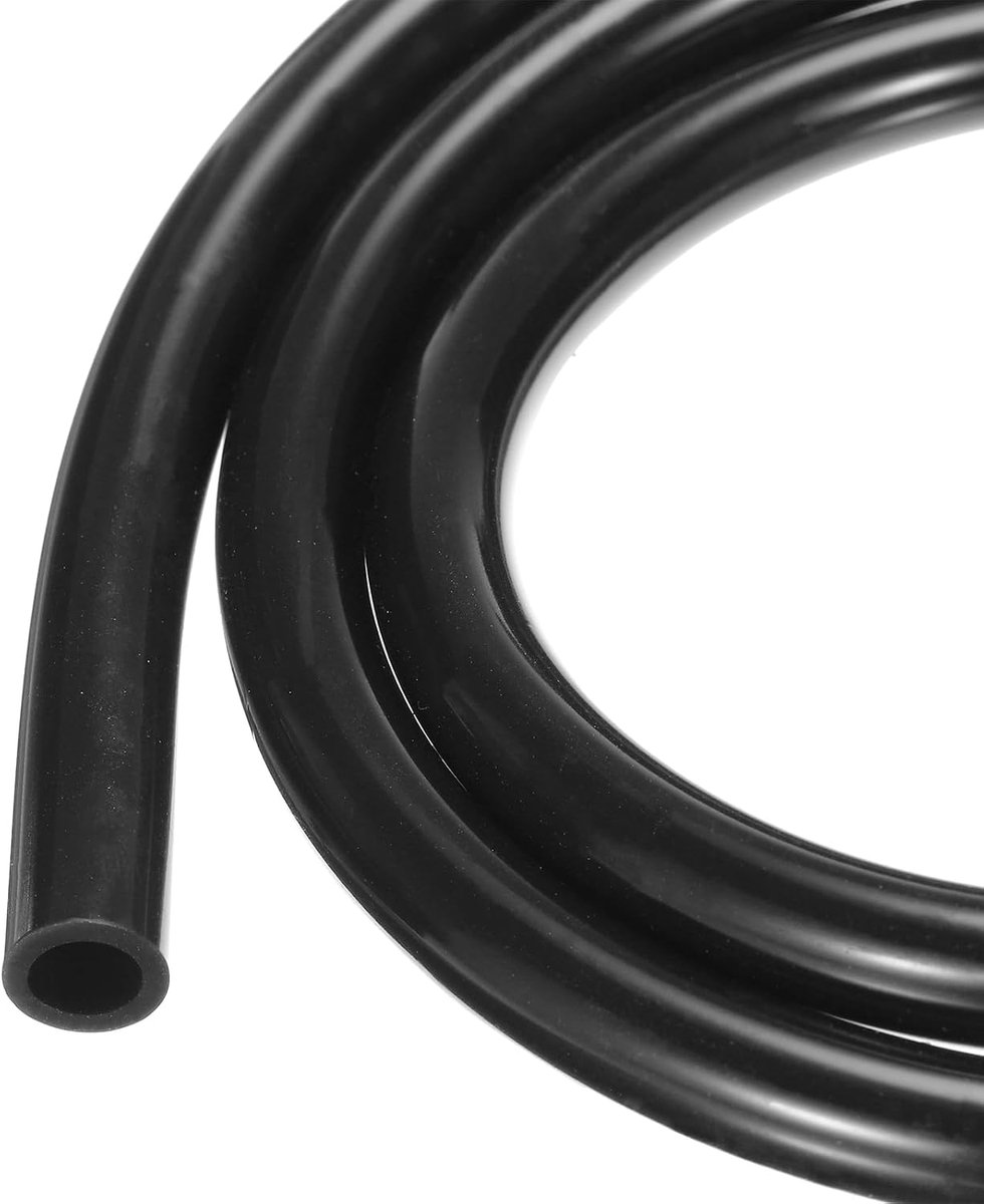 1m (3ft) Siliconen Slang 6,4mm ID 9,5mm OD Zwart Industriële Kunststof Slang Pure Siliconen Slangen voor Pomp Sifonering Drainage Irrigatie Brouwerij, 1/4" x 3/8"