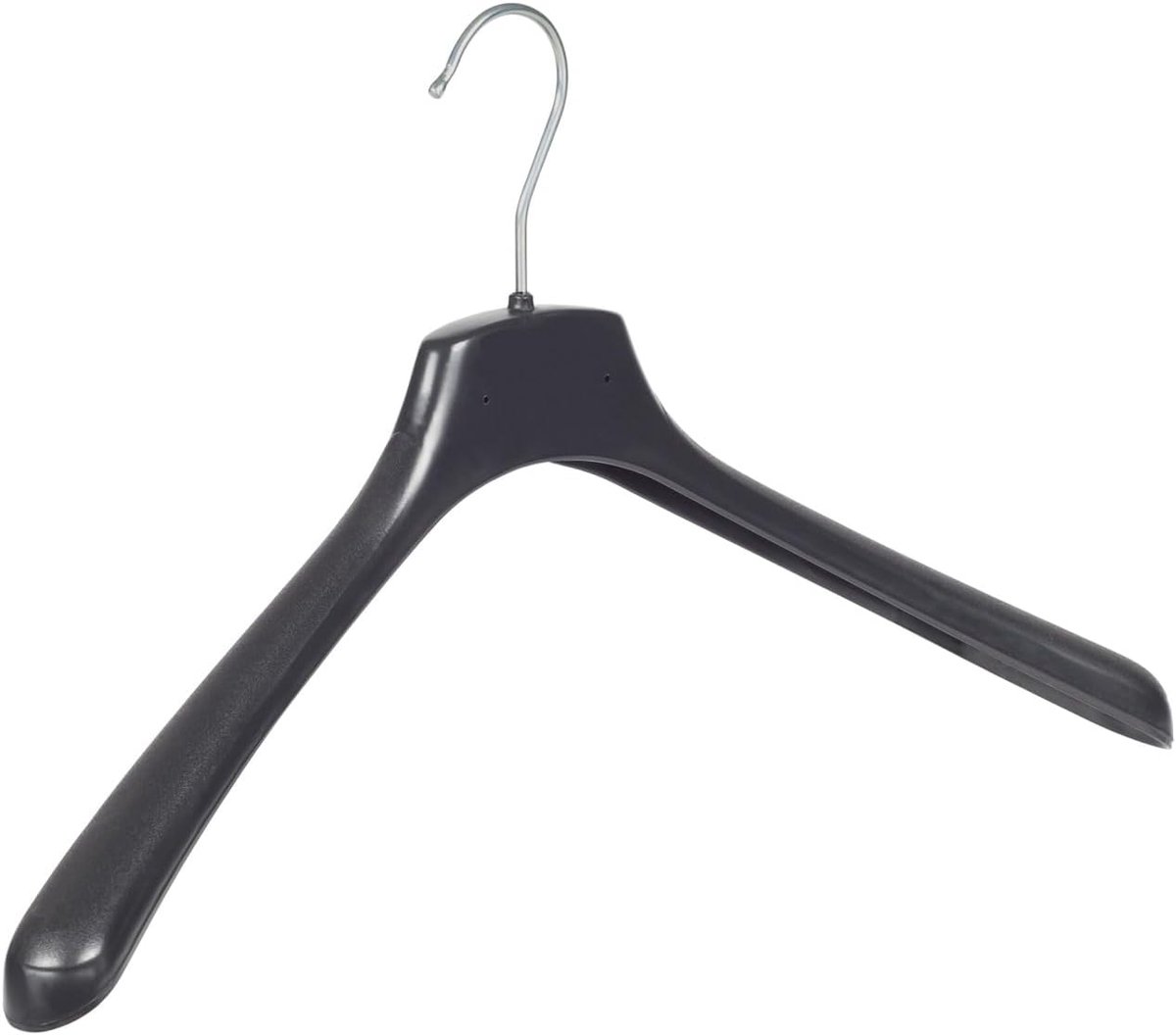 Kleerhanger, Mantelhanger, Kostuumhanger, Jassenhanger, set van 40 Stuks, Kunststof, Zwart, Brede schouders, 360° Draaibare Haak, 46 cm (FR46_00/40)