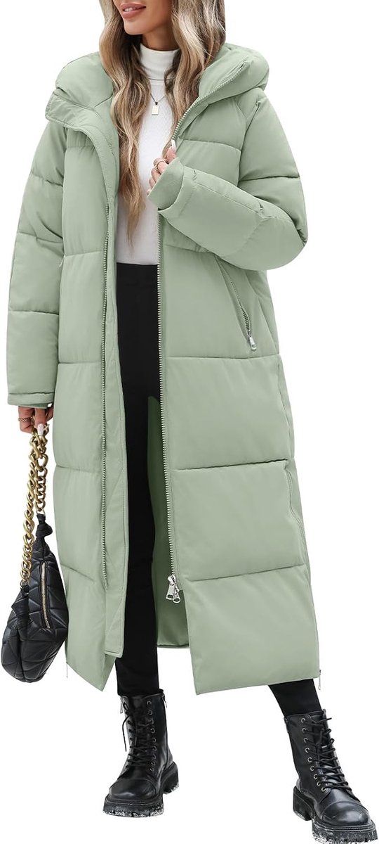 Girl Damesmantel, lang, warm, dik, gewatteerd, herfst, winter, elegante jas, parka, gevoerd, outdoor, winddicht, met capuchon en ritssluiting