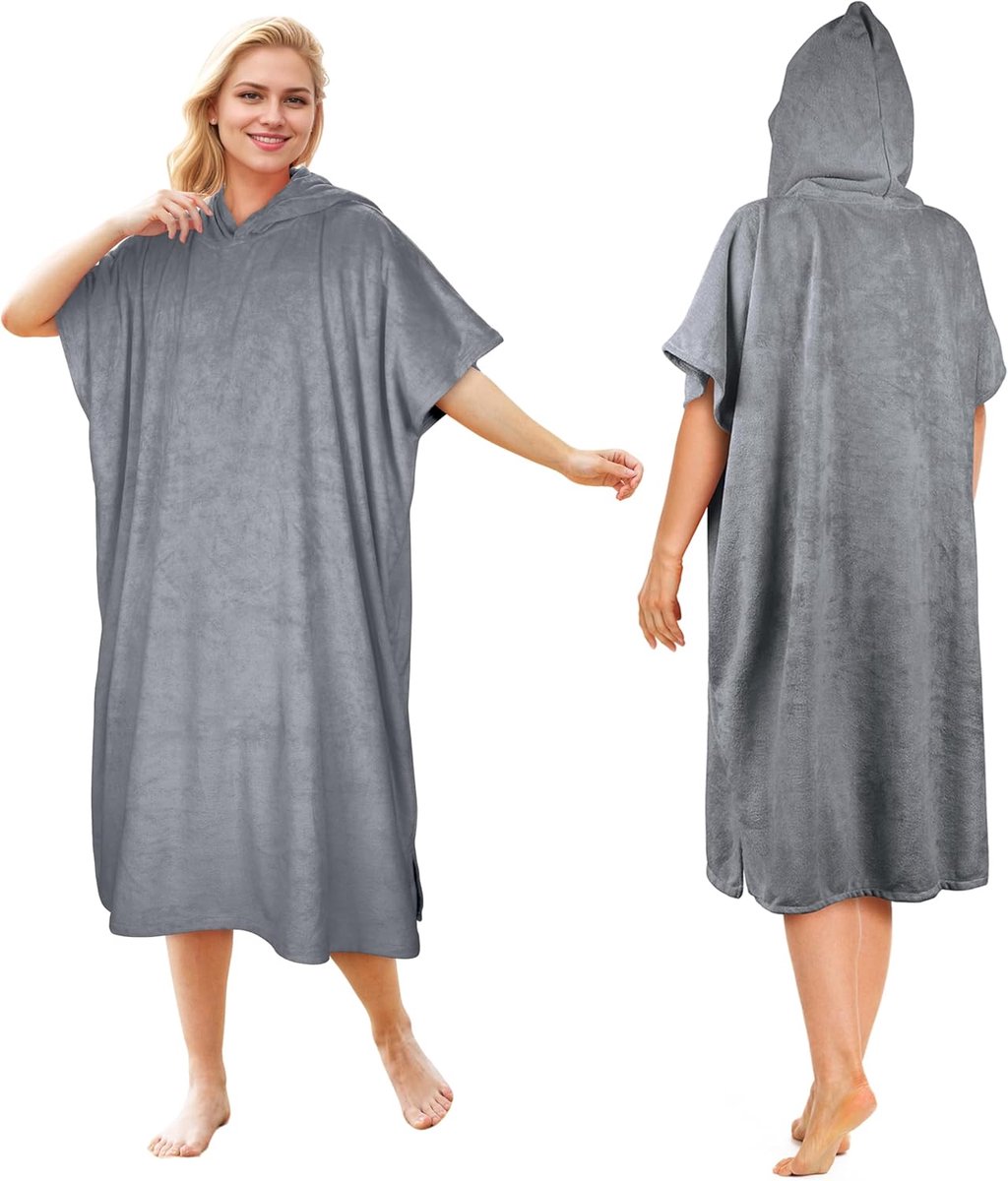 Beach Surf Poncho, Super Water Absorbent Wetsuit veranderen handdoek gewaad met capuchon voor Surfen Zwemmen voor volwassenen Mannen Vrouwen, Sand-Proof,Oversized