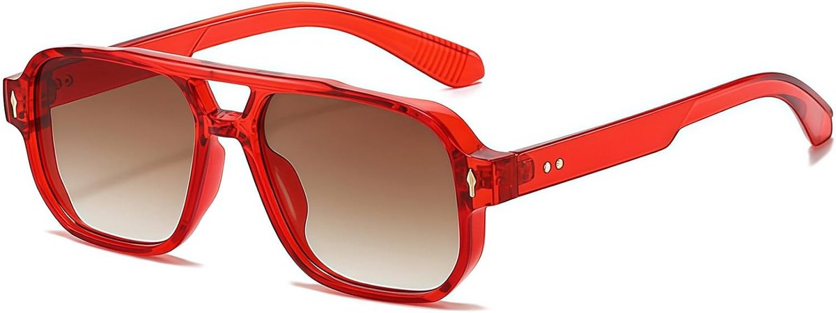 Vierkante zonnebril, vintage retro rechthoekige zonnebril voor dames en heren, trendy UV400-bril