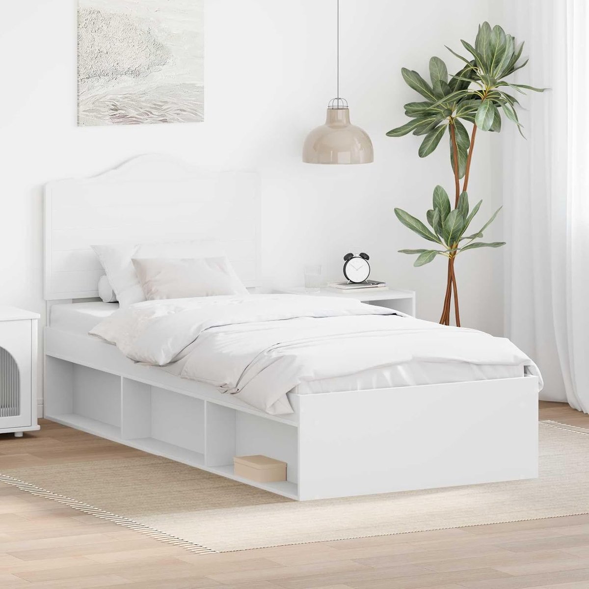 Grenenhout minimalistisch design Wit 75 x 190 cm