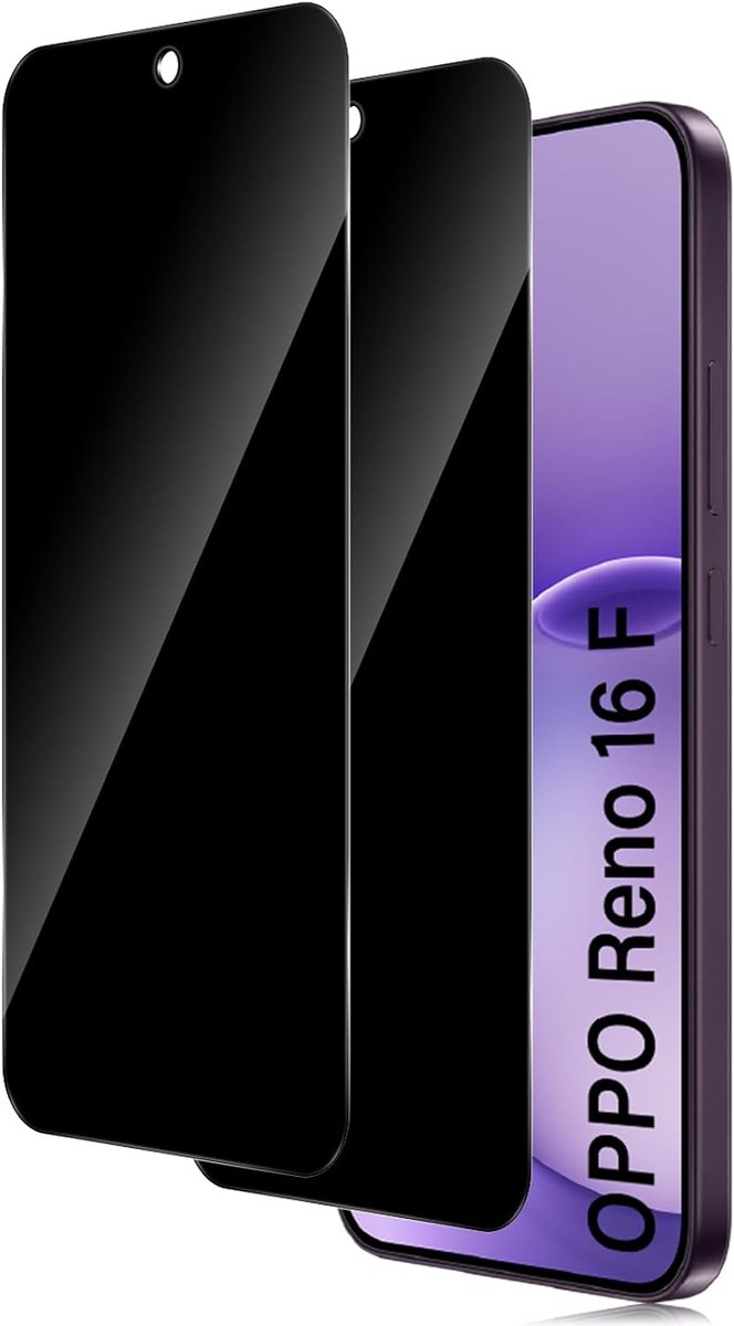 2 stuks Antispy Screen Protector voor OPPO Reno 16F/16FS 5G Privacy, Guard 9H Filter Glas, Volledige Film gehard glas onbreekbaar, anti-verblinding
