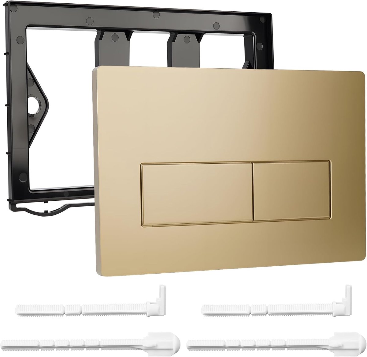 Activeringsplaat met afvoerklepset en montageframe, compatibel met Geberit Sigma, UP300 en UP320 (goud)
