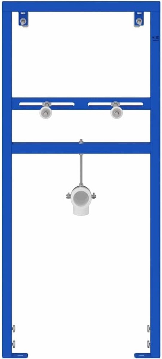 Wandsteun blauw 50x3x112 cm, in hoogte verstelbaar montagesysteem voor badkamer, robuuste stalen constructie voor wandmontage