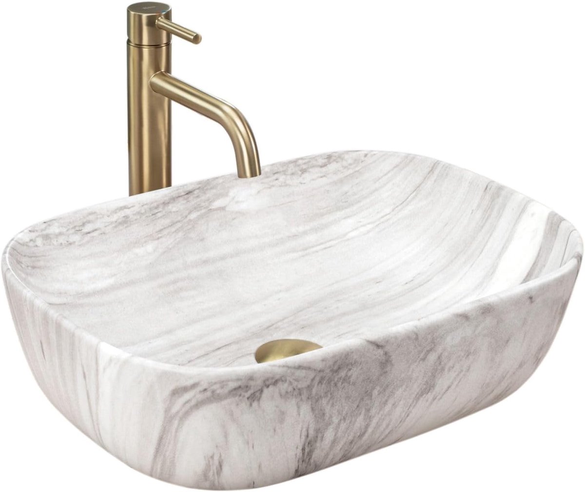 U3324, Wastafel op aanrecht BELINDA ASH, Stone