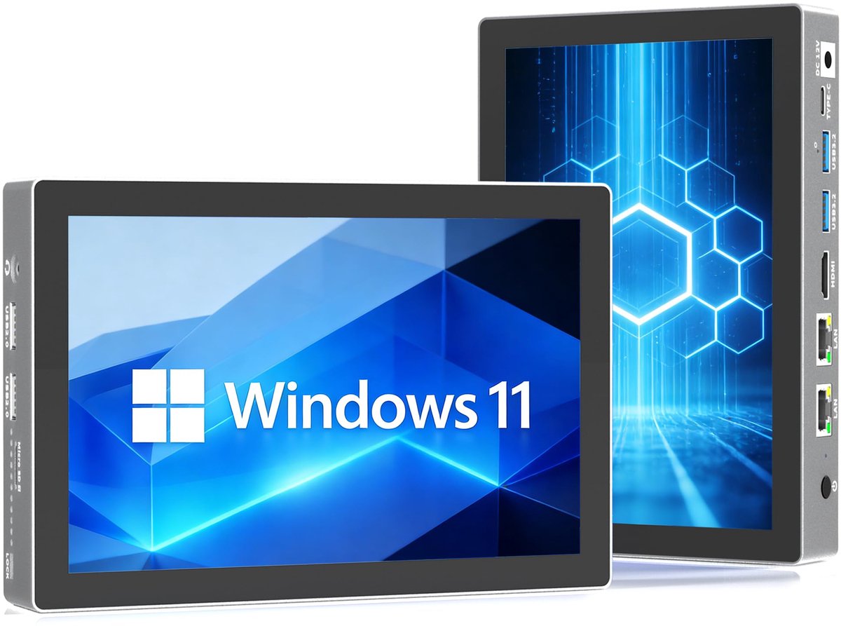 Mini Desktop PC 7 Inch HD IPS Touchscreen - Intel N95 3,4 GHz - 16 GB RAM - 512 GB eMMC - Windows 11 Pro - Zakelijk Gebruik